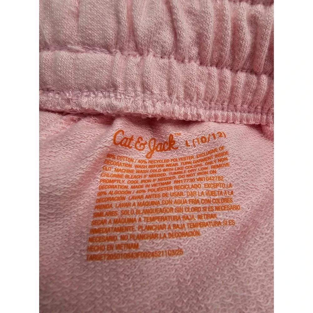 Cat & Jack Girls Pink Heart Fleece Jogger Pants Sweatpants Size L‎ 10/12 NWT